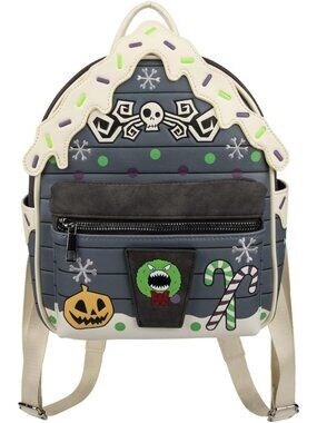 Frosted Christmas Town House Mini Backpack - Nightmare Before Christmas Style